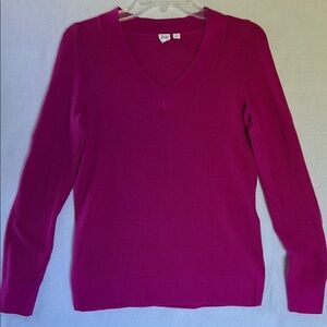 GAP Fuchsia Pink V-Neck Sweater